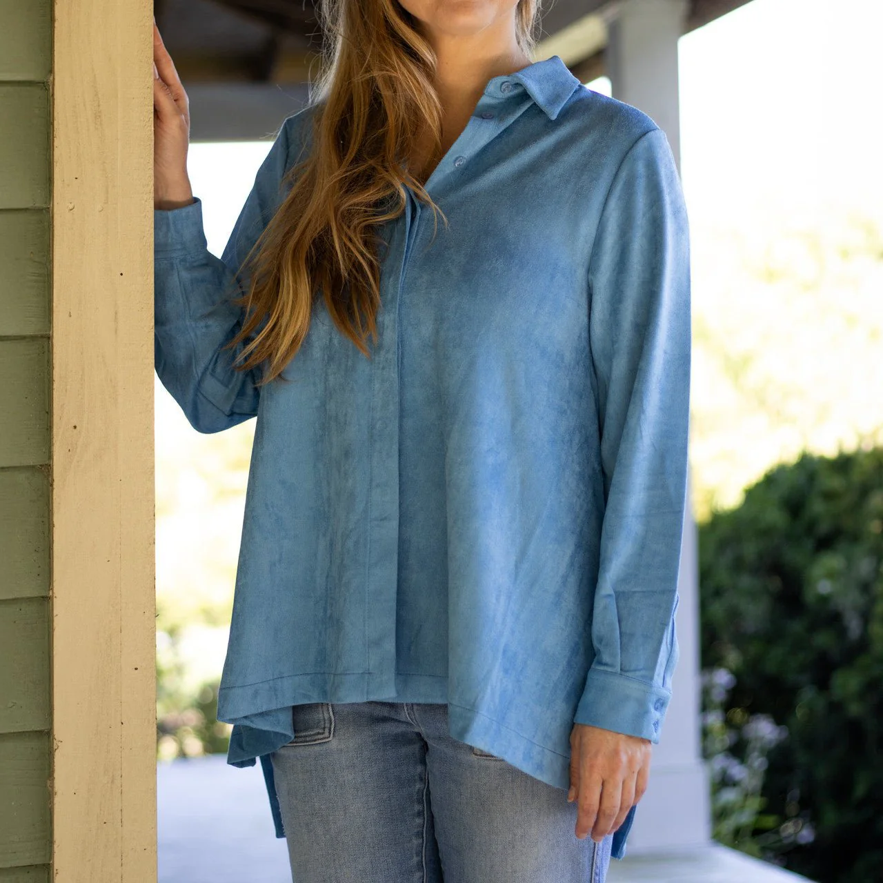 Blue Microsuede Shirt - Image 3