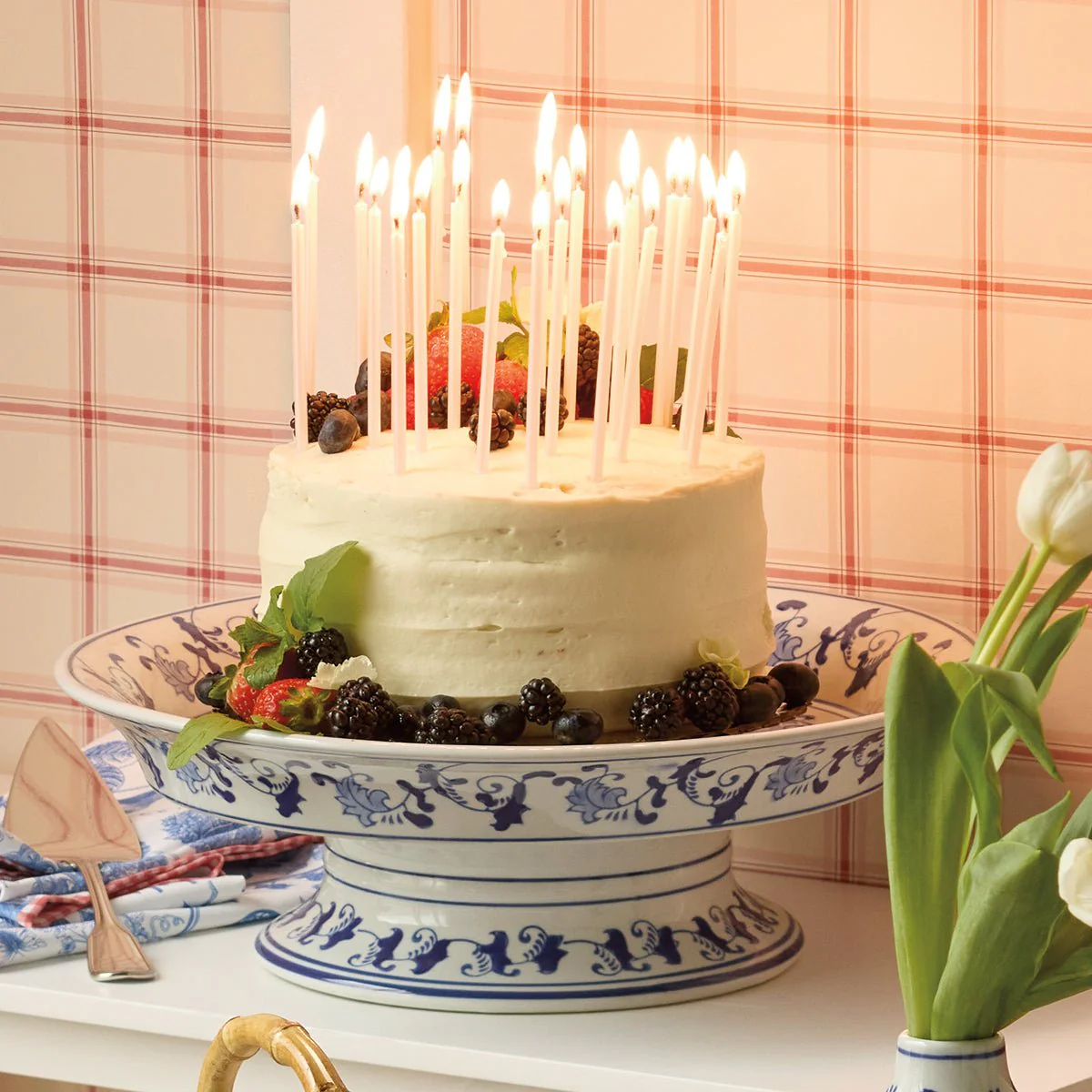 Blue & White Pedestal Plate - Image 4